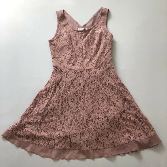 American Eagle Outfitters Women's Pink Lace Dress